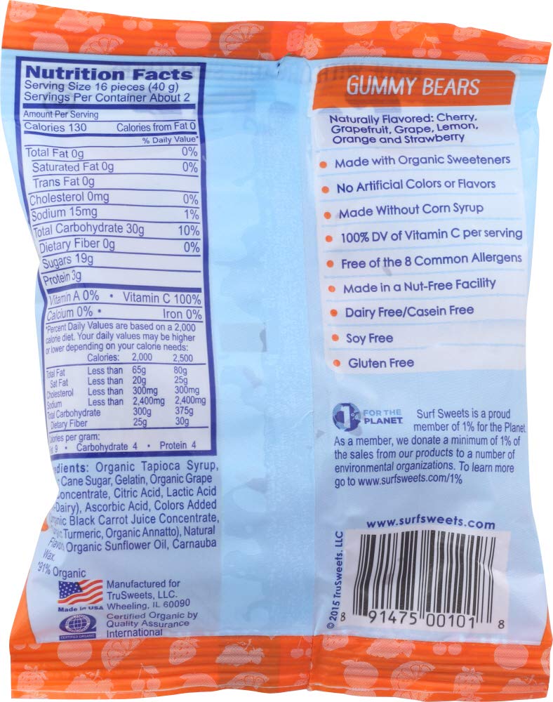 Surf Sweets Gummy Bears, Bags, 2.75 oz, 3 pk