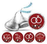 Darling Souvenir 190 Pcs Maroon Bridal Shower Chocolate Drop Labels Stickers - Self-Adhesive Mini Candy Wrappers for Bride to Be Celebration, Wedding