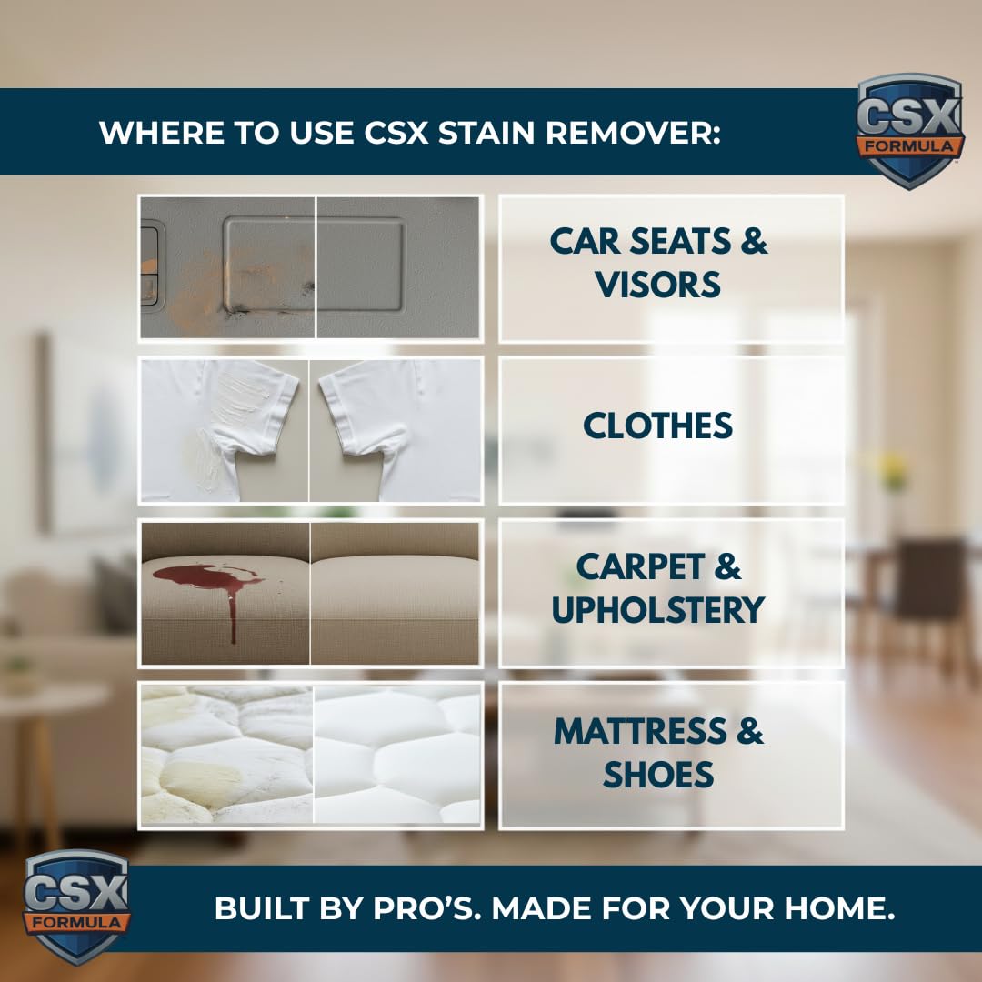 CSX Formula Stain Remover, Carpet Cleaner, 128 oz, Liquid, Citrus Fresh Scent, Biodegradable, Bleach Free
