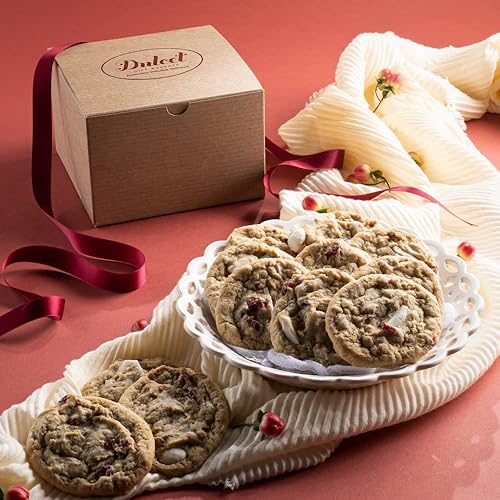 Dulcet Gift Baskets 12 Fresh Baked White Chocolate Cranberry Cookies incredibly soft, chewy, thick, and full of white chocolate chips and dried