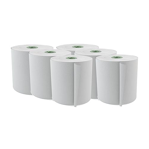 Cascades® 100% Recycled Ultra White Hardwound 7 1/2" Roll Towel For Tandem®, 775' Per Roll, Case Of 6