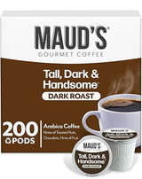 Maud's Dark Roast Coffee Pods, 200ct, Single Serve Pods - 100% Arabica Coffee, Compatible with Keurig K Cups Maker