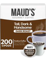 Maud's Dark Roast Coffee Pods, 200ct, Single Serve Pods - 100% Arabica Coffee, Compatible with Keurig K Cups Maker
