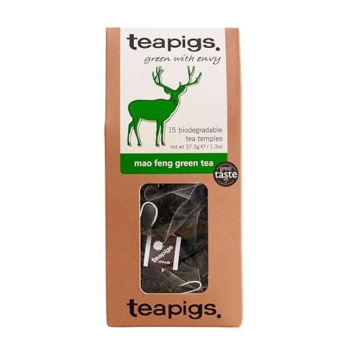 Teapigs Mao Feng Green Tea Made With Whole Tea Leaves, Natural Ingredients, Non-GMO, Refreshing - 15 Count (1 Pack of 15 Teabags)