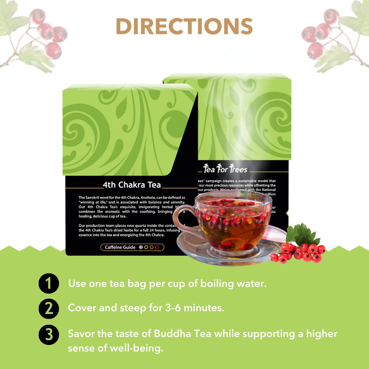 Buddha Teas - 4th Chakra Tea - Organic Herbal Tea - For Balance, Love & Forgiveness - With Hawthorn Berry, Lavender, Hyssop & Rose Quartz Essence - OU