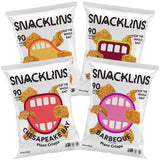 SNACKLINS Plant Based Crisps 4 Flavor Variety - Nacho, BBQ, Teriyaki, Chesapeake Bay - Gluten Free, Grain Free, 100% Kosher, Crunchy Puffed Snack Only