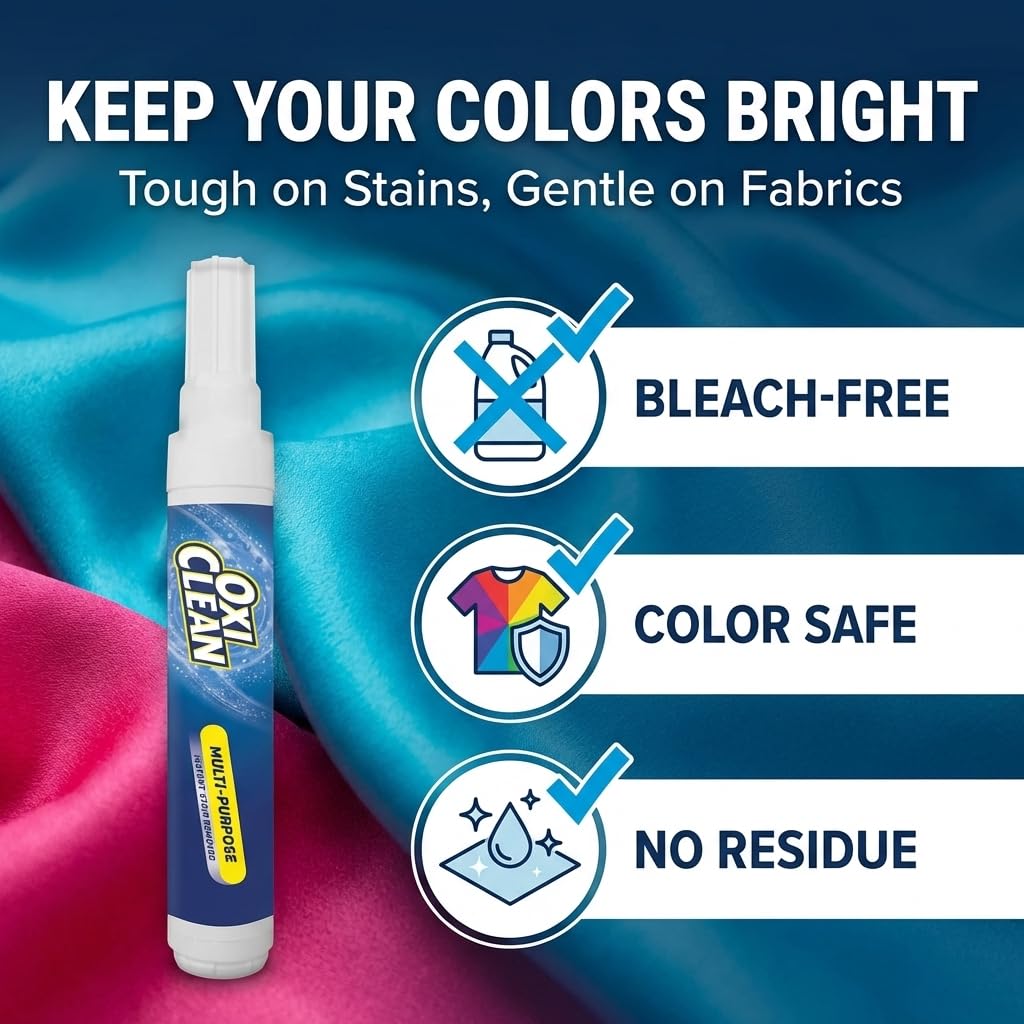 OxiClean On The Go Stain Remover Pen, 0.74 Fl Oz - Instant Travel Stain Cleaner for Clothes, Food, Wine, Coffee, Makeup, Portable & Easy Use