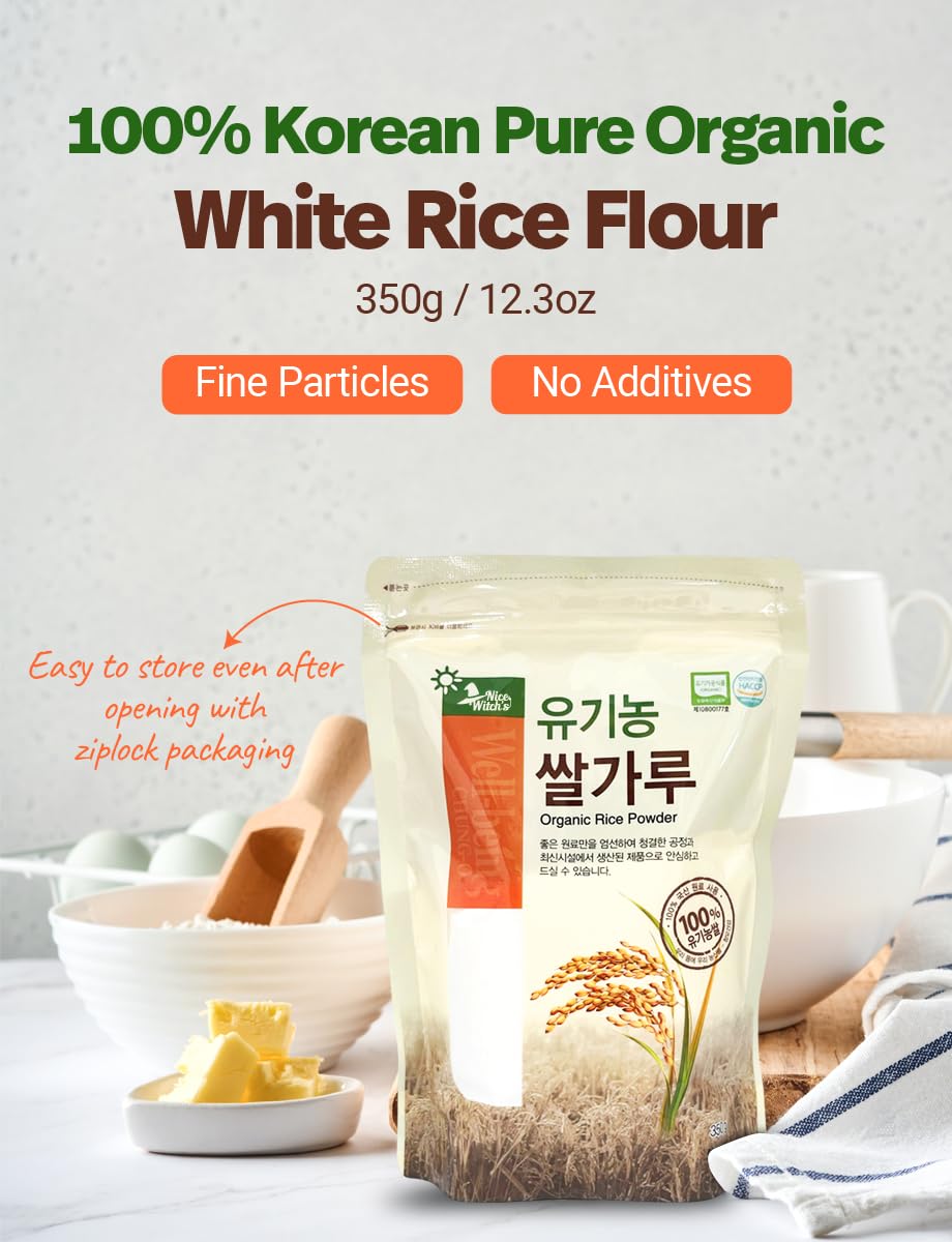 Korean 100% Pure Organic Rice Flour 350g/12.3oz - ??? ??? Baking, Cake, Rice Gruel