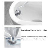 ERGONOW Toilet Brush and Holder with Lid Set, Curved Design Angled Toilet Bowl Brush Scrubber, Durable Bristles for Bathroom Cleaning