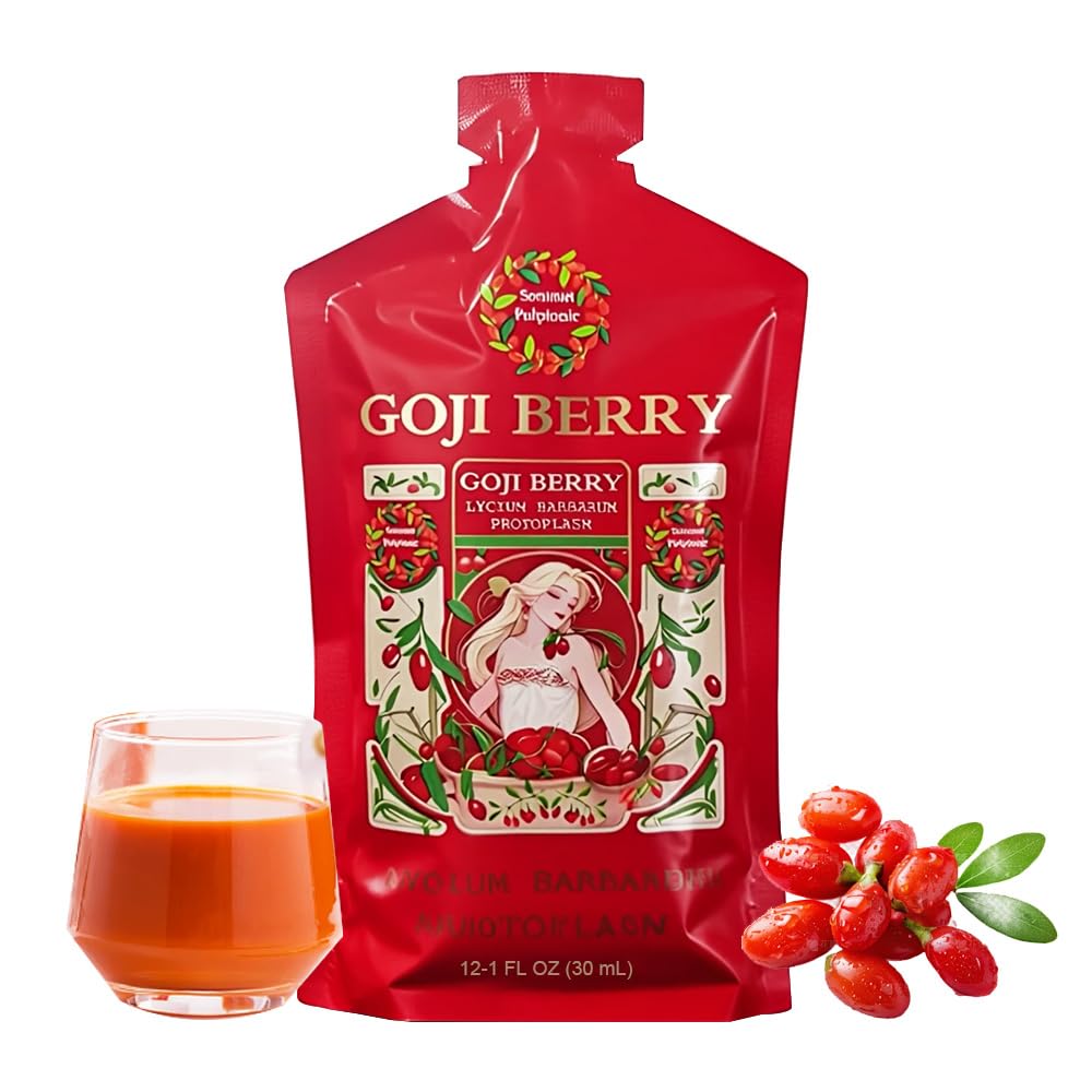 Somnus Pulptonic Goji Berries Juice Drink- For Smoothies, Trail Mix, Baked Goods, Oatmeal & More - Vitamin A, Antioxidants, Fiber - Goji Berry
