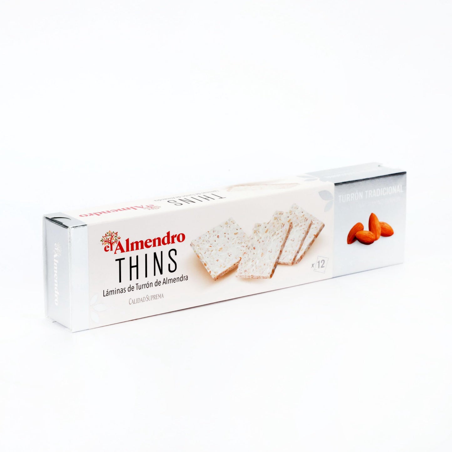 Nougat Sheets Almond Turron Thins, 12 Individually Wrapped Traditional Almond Turron Almond Thins By El Almendro