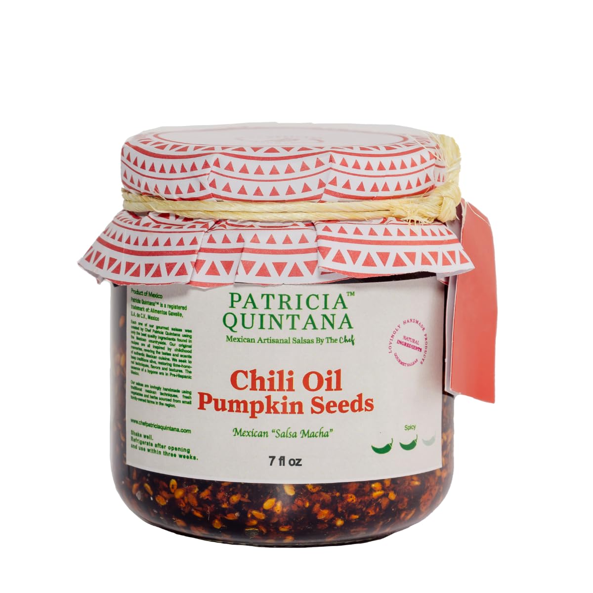 Patricia Quintana | Authentic Mexican Salsa Macha - Gourmet taste | Chili oil and Pumpkin Seeds | Handmade 100% Organic Ingredientes | Perfect Topping