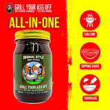 Grill Your As* Off Original Style BBQ Sauce - 16oz Versatile Barbecue Sauce for Beef, Ribs, Burgers & More - Bold, Smoky & Savory Flavor for Grilling
