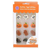 Sentovac 12 Pcs Halloween Icing Decoration Edible Tombstone Pumpkin Ghost Bat Mix Candy Dessert Sprinkles DIY For Cookie Cake Cupcake Topper Icing
