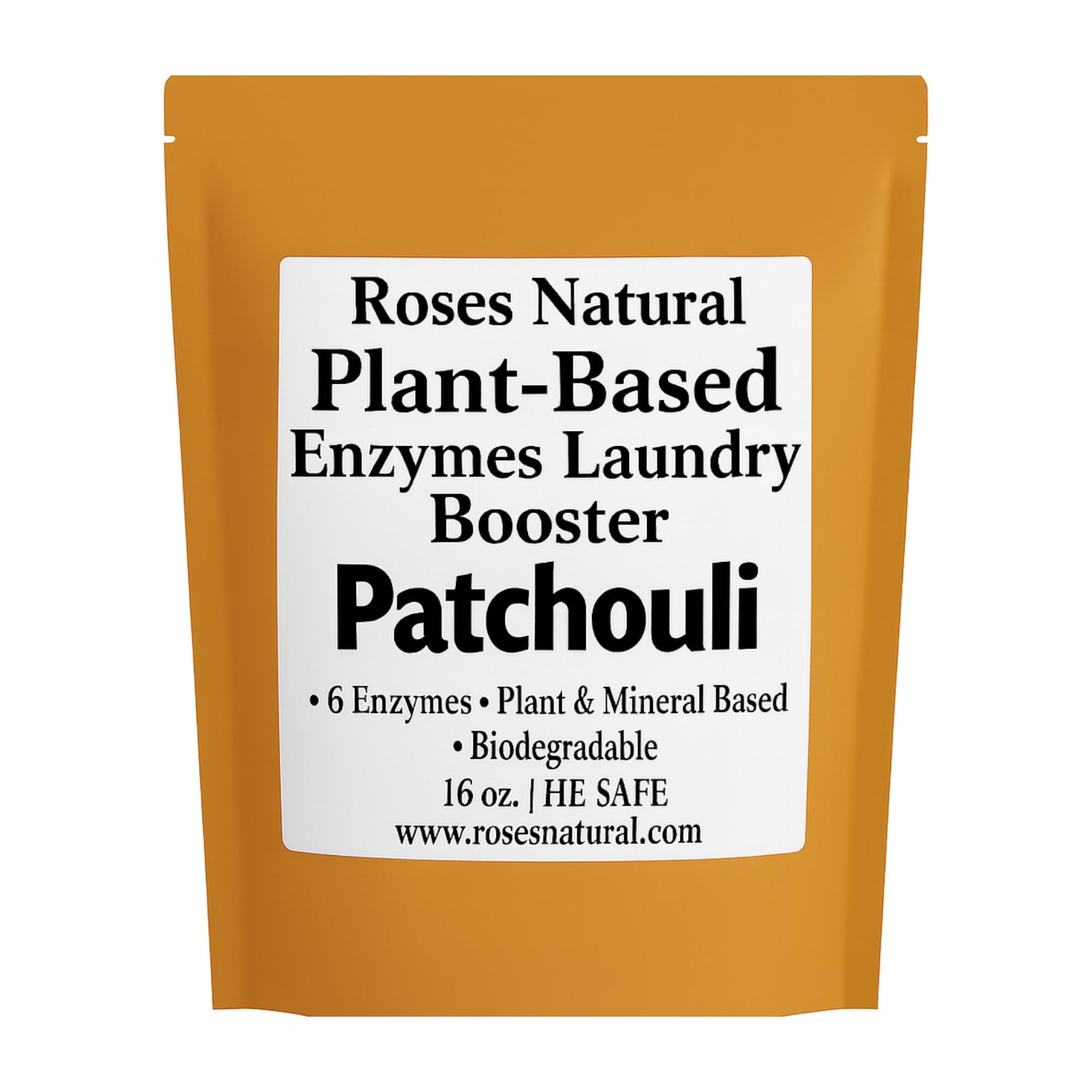 Roses Natural Natural Enzyme Laundry Booster - Patchouli | 6 Enzyme | Deep Clean System | Earthy Essential Oil Scent | Biodegradable | HE Safe |