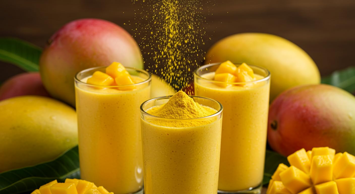 Indus Farms Freeze Dried Mango Powder | 100% Alphonso Mangoes, Single Ingredient | Vitamin C & A | Natural Tropical Flavor for Smoothies, Baking