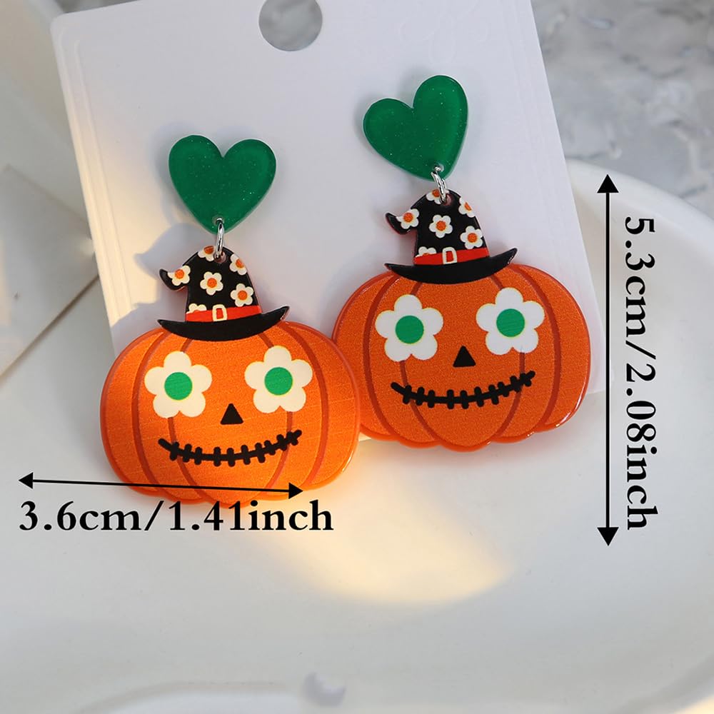 Cartoon pumpkin earrings, ghost earrings, love lips acrylic earrings earrings (Style 2)