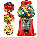 American Gumball Company - Metal 11-Inch Retro Style Red Gumball Machine, Made For 0.62 Inch Gumballs, Candy or Nuts, Accepts Any US Coin