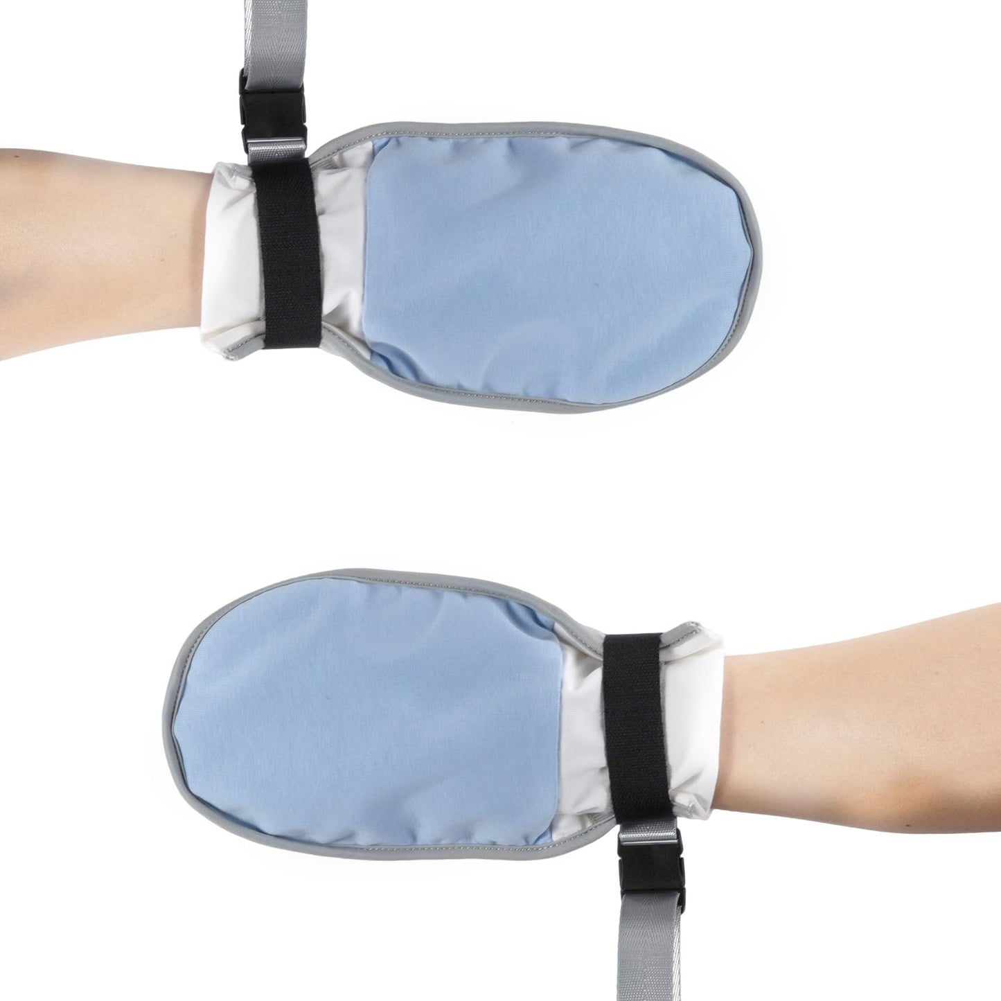 2-Pack Medical Restraint Gloves for Elderly & Dementia Patients, Anti-Scratch Medical Mittens with Removable Ties, Soft Skin-Friendly Hand Control