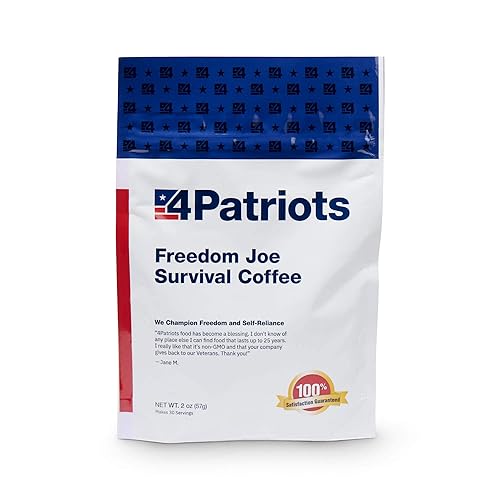 4Patriots Freedom Joe's Survival Coffee: Tasty, Long-Lasting Emergency Instant Coffee, 30 Servings