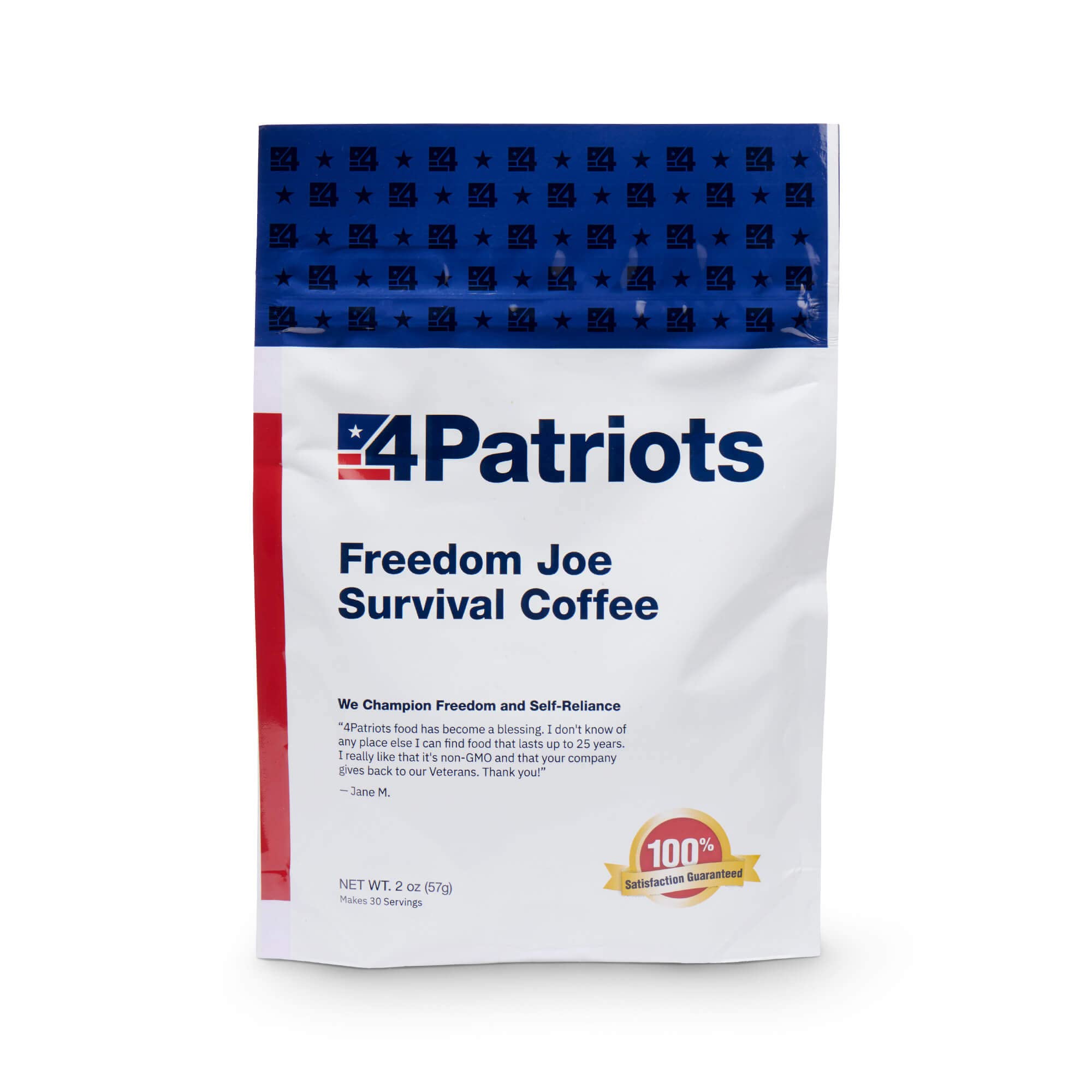 4Patriots Freedom Joe's Survival Coffee: Tasty, Long-Lasting Emergency Instant Coffee, 30 Servings