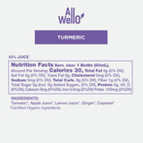 ALLWELLO Organic Turmeric Shot Certified Organic & Non-GMO Project Verified 2Fl Oz Each (6 Pack / 12Fl Oz Total)