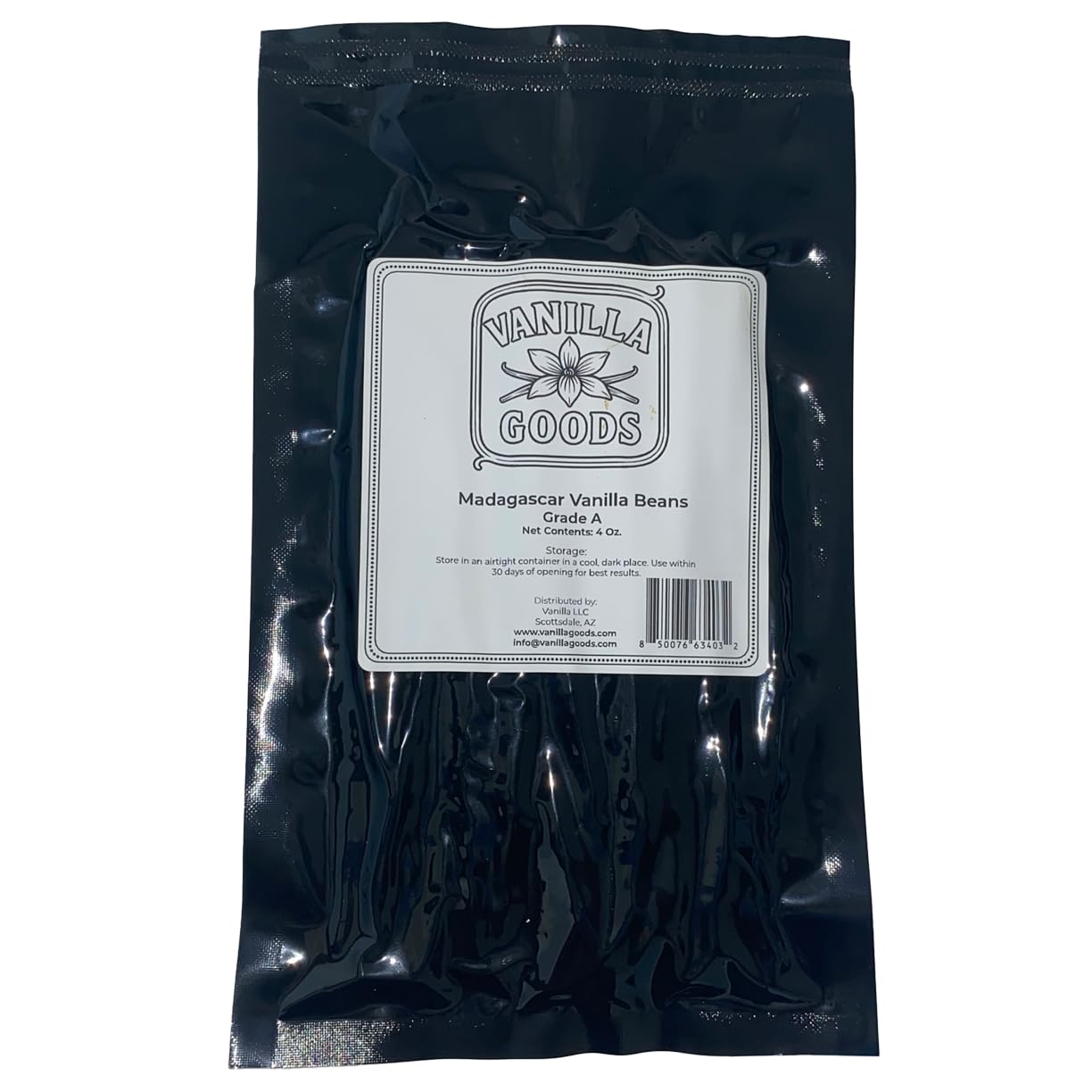 Madagascar Vanilla Beans, Grade A, 4oz bag