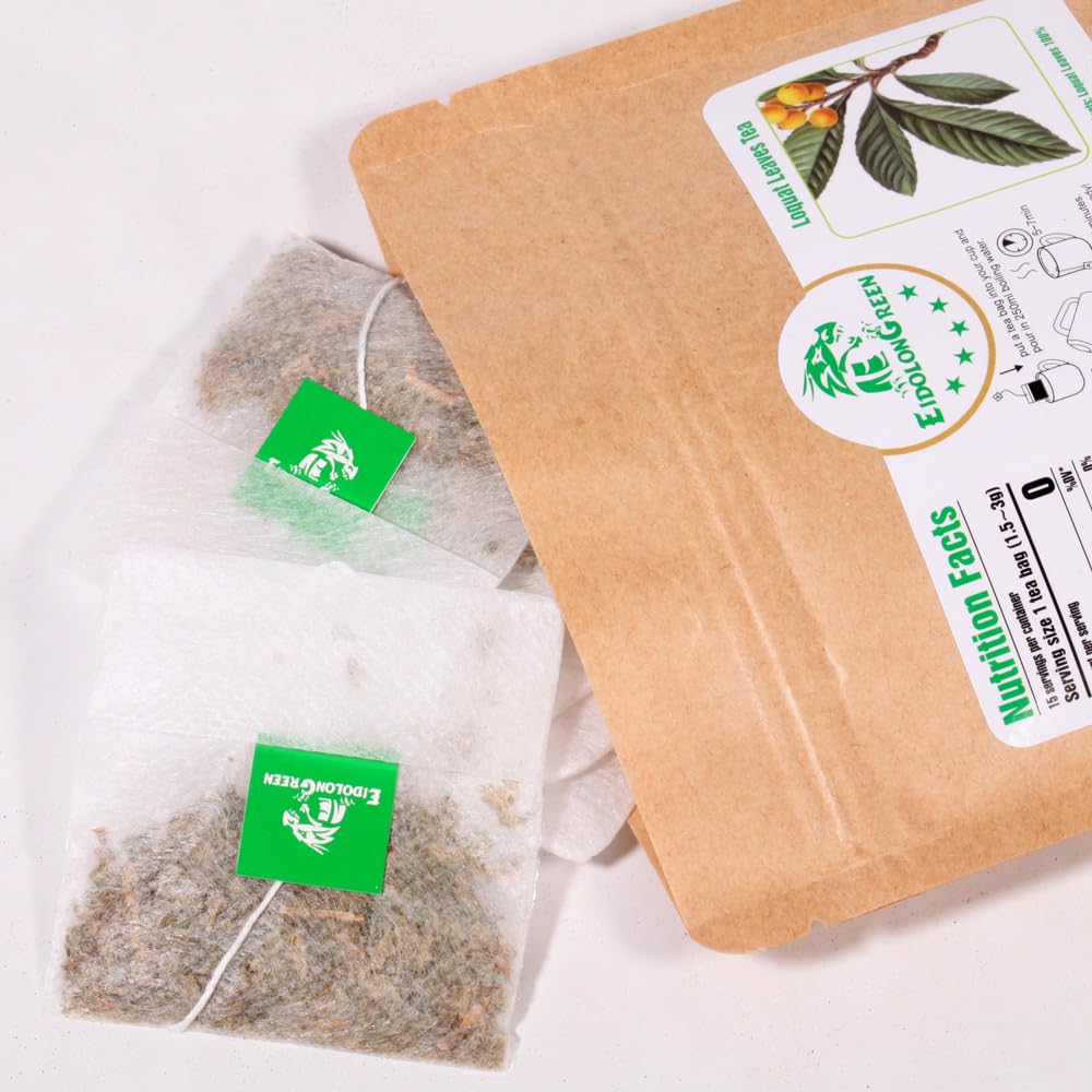 EidolonGreen Loquat Leaf Tea, Eriobotrya Japonica Tea, (Eriobotrya Japonica/???/Pipaye/???) Non-GMO, Caffeine-Free, 15 Bleach-Free Tea Bags