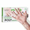 ForPro Disposable Poly Gloves, Food Grade, BPA-Free, Latex-Free, Powder-Free, Lightweight Plastic Gloves for Cooking, Food Prep, Food Service, One