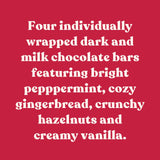 Theo Chocolate Holiday 4-Pack Organic Chocolate Bar Variety Gift Pack
