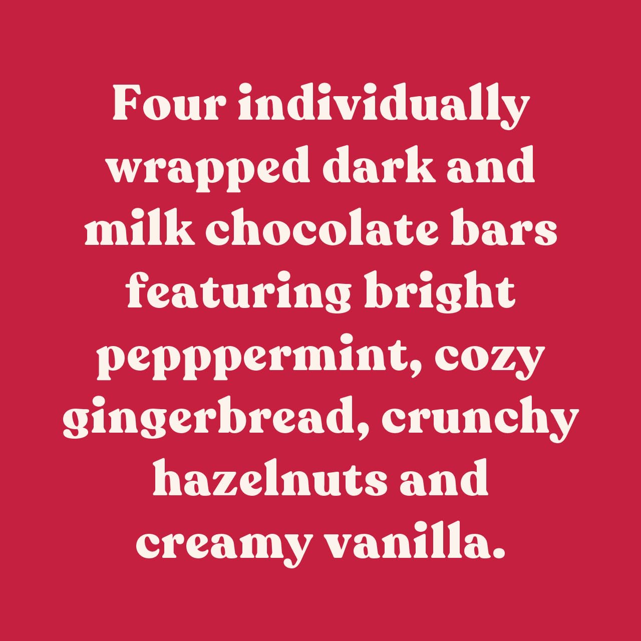 Theo Chocolate Holiday 4-Pack Organic Chocolate Bar Variety Gift Pack