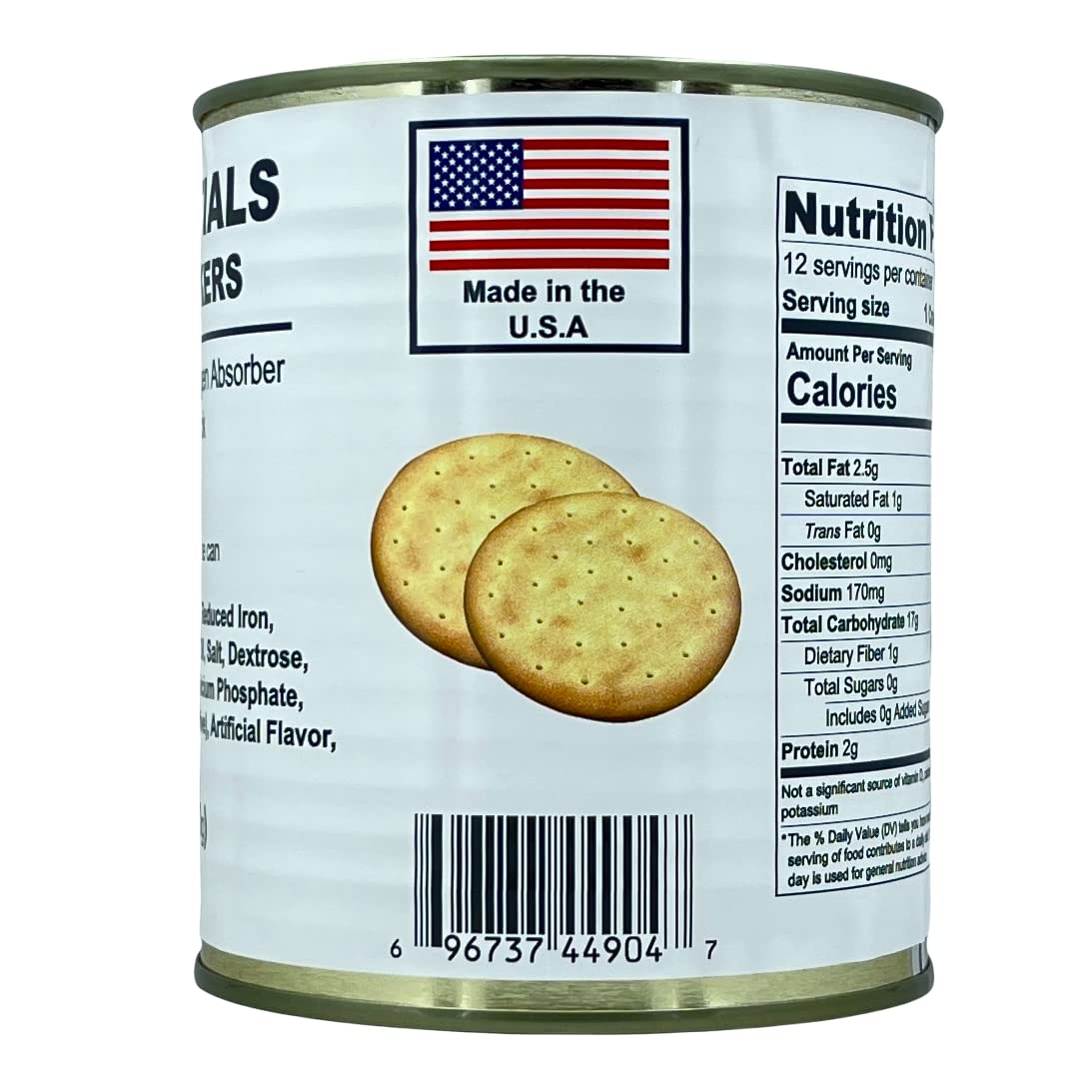 Future Essentials Pilot Bread Survival Crackers - Emergency Food Supply - 30-Year Shelf Life - Ready to Eat Hardtack Biscuits - #2.5 Can, Made in USA