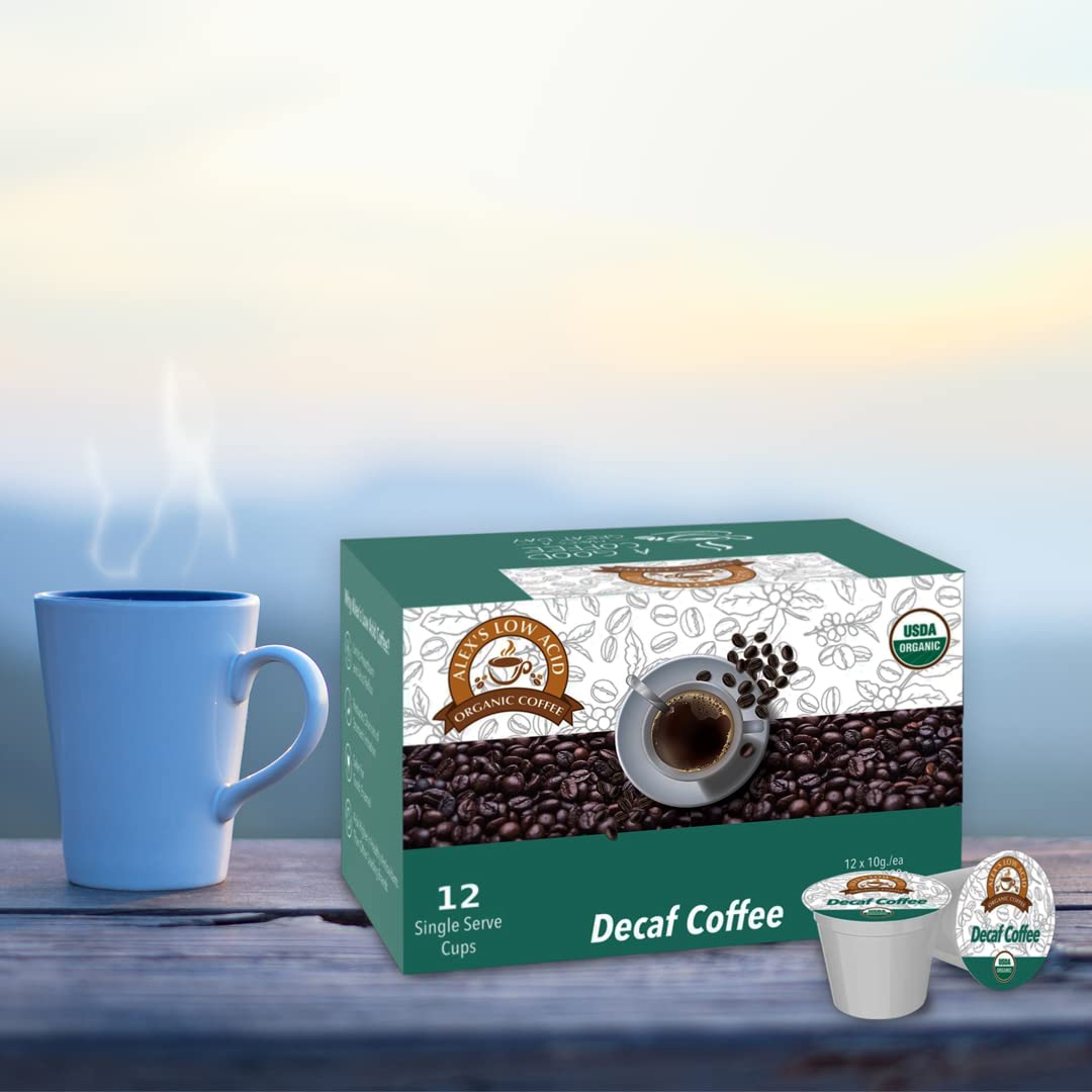 Alex's Low Acid Organic Coffee (12 Servings) - Decaf