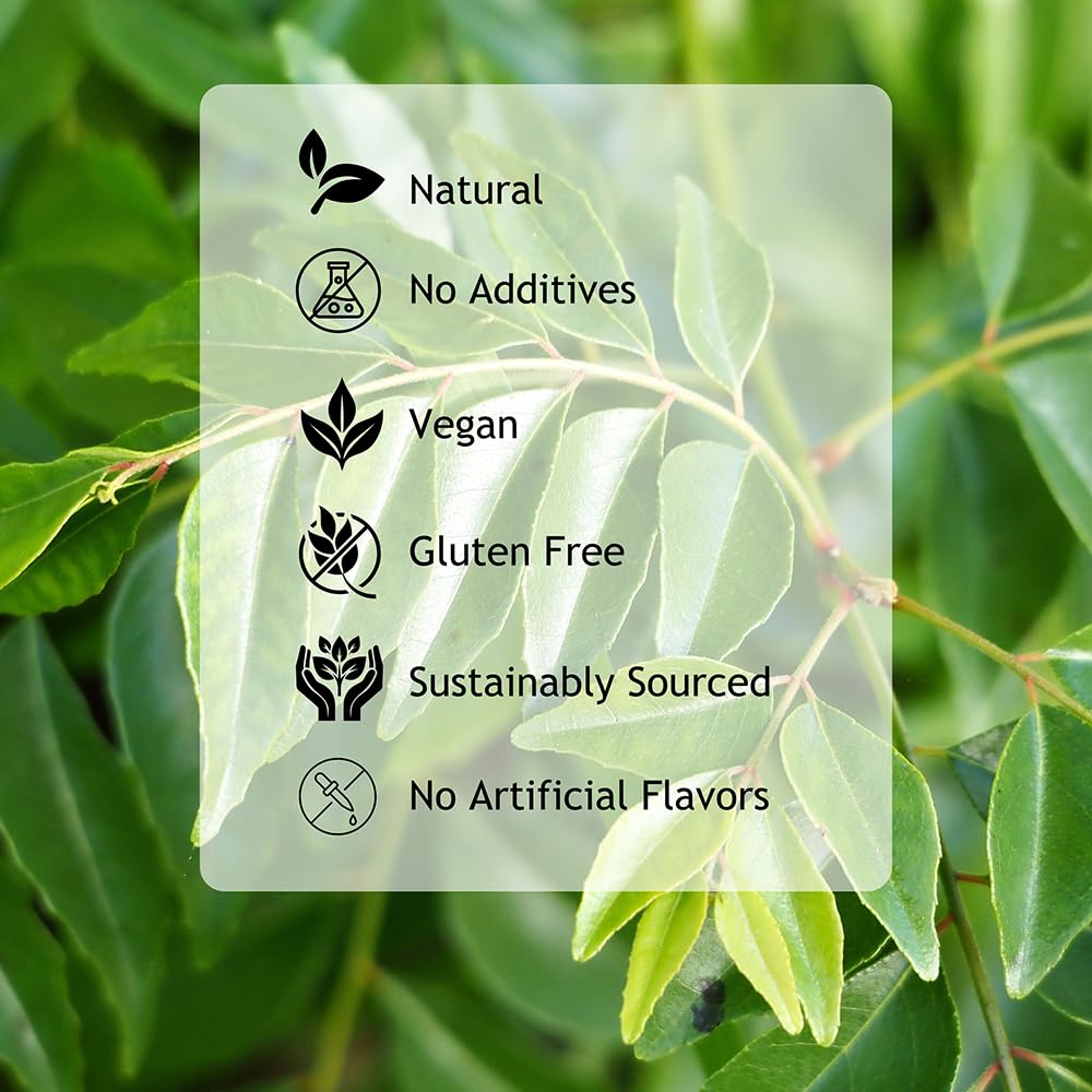 Hebhac Herbs Dried Curry Leaves 0.88 oz (25 g), Aromatic & Fresh - Perfect for Tea, Cooking, Curries & Spices - 100% Natural, Gluten Free, Vegan