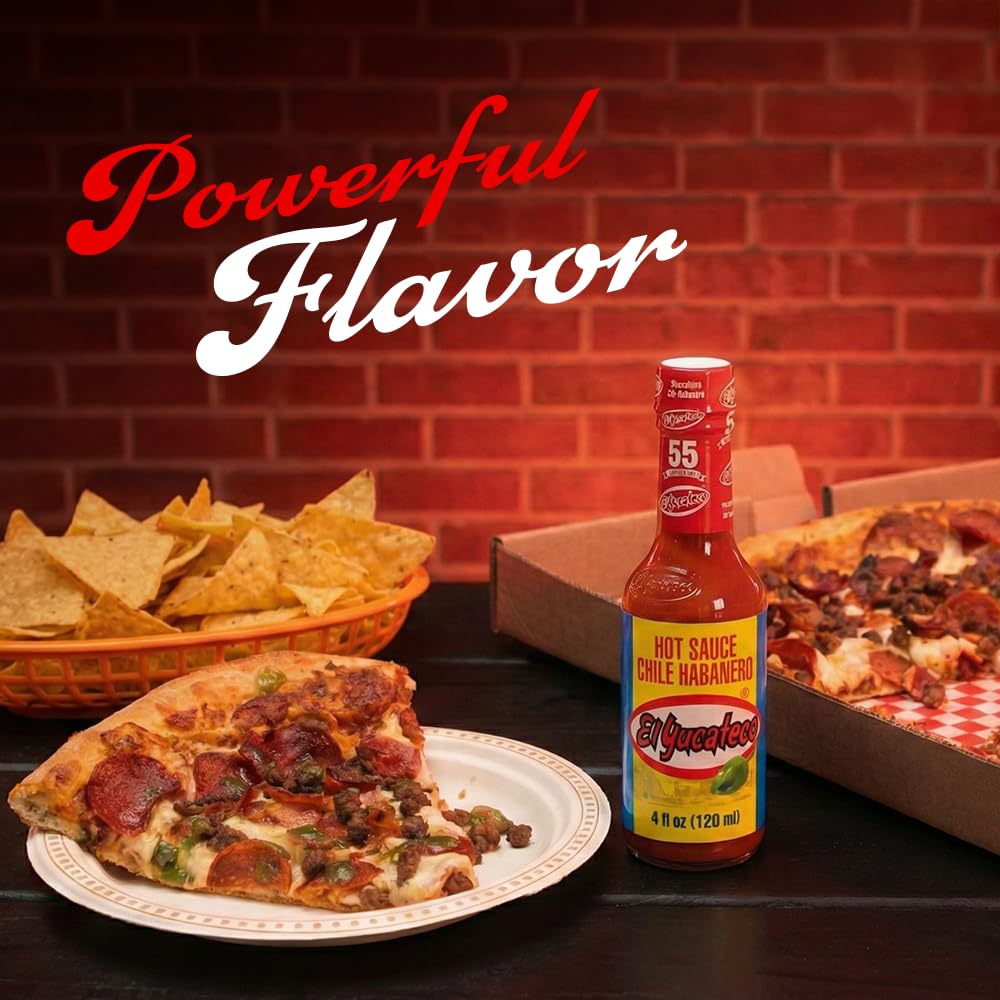 El Yucateco Red Habanero Hot Sauce, Salsa Picante de Chile Habanero, Gluten Free, Sugar Free, 4 oz, 6 Pack (Habanero)