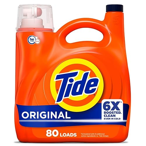 Tide Laundry Detergent Liquid, Original Scent, 80 Loads, 105 FL OZ, Works on 100% of Common Stains, Laundry Soap, Liquid Laundry Detergent
