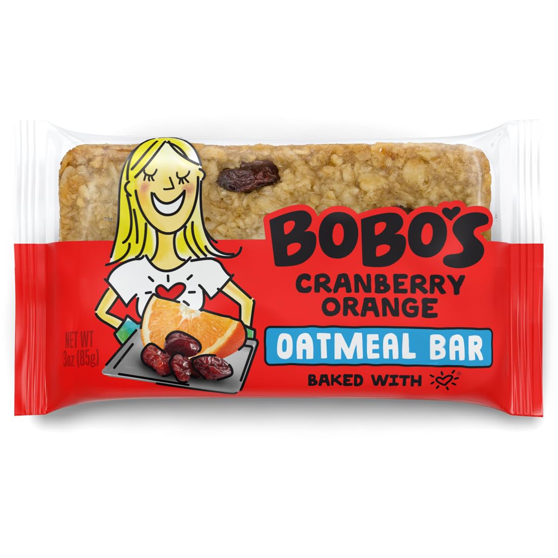 Bobo's Cranberry Orange Oat Bars, Simple Ingredients, Whole Grain Oats, Plant Based, Gluten Free Breakfast Bars, Non-GMO, Healthy Snacks for Adults