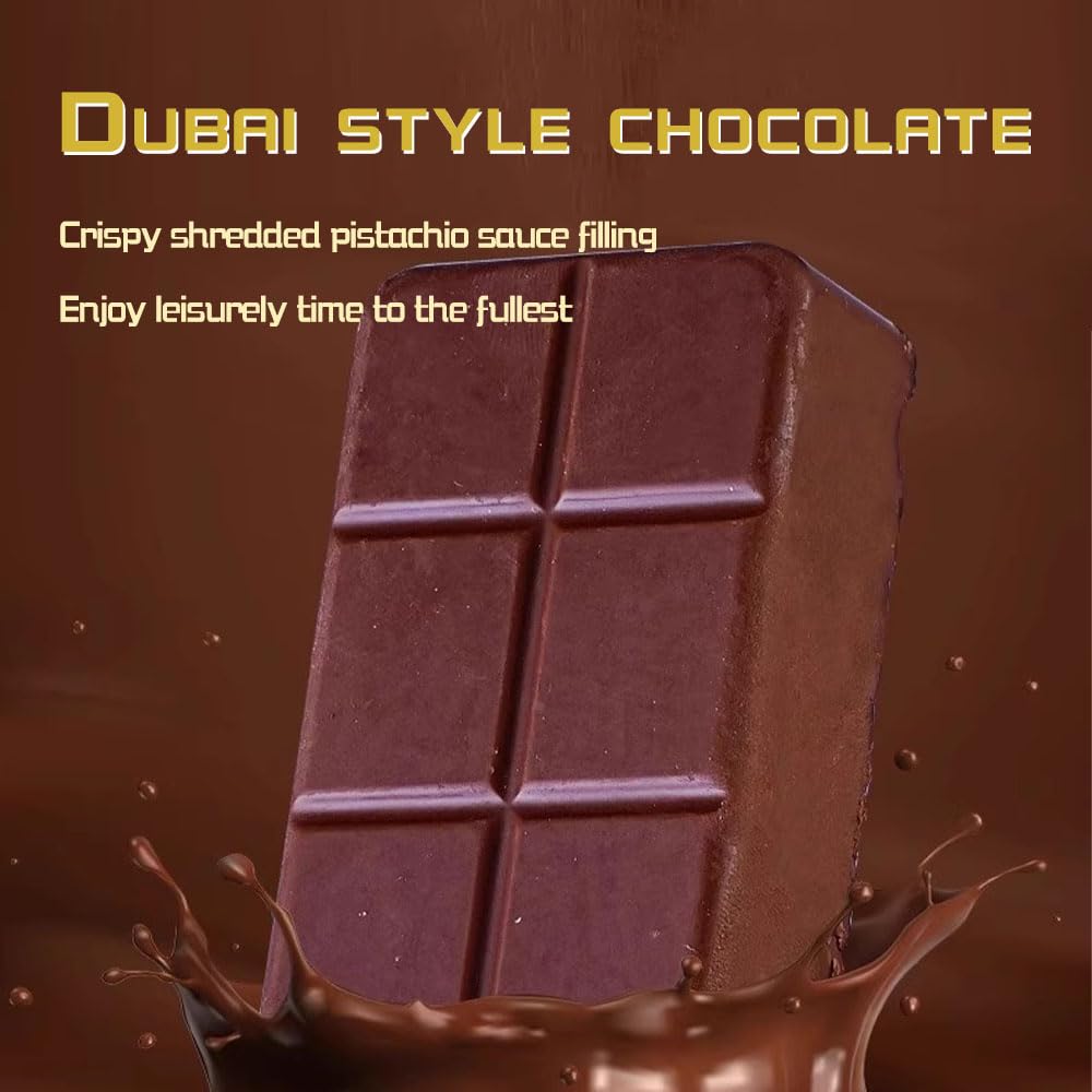 Dubai Chocolate Bar Kit,Mildly Bitter But Not Greasy, Movie Theater Candy,Nutty Fruity Dubai Chocolate,Enhanced Sandwich Texture
