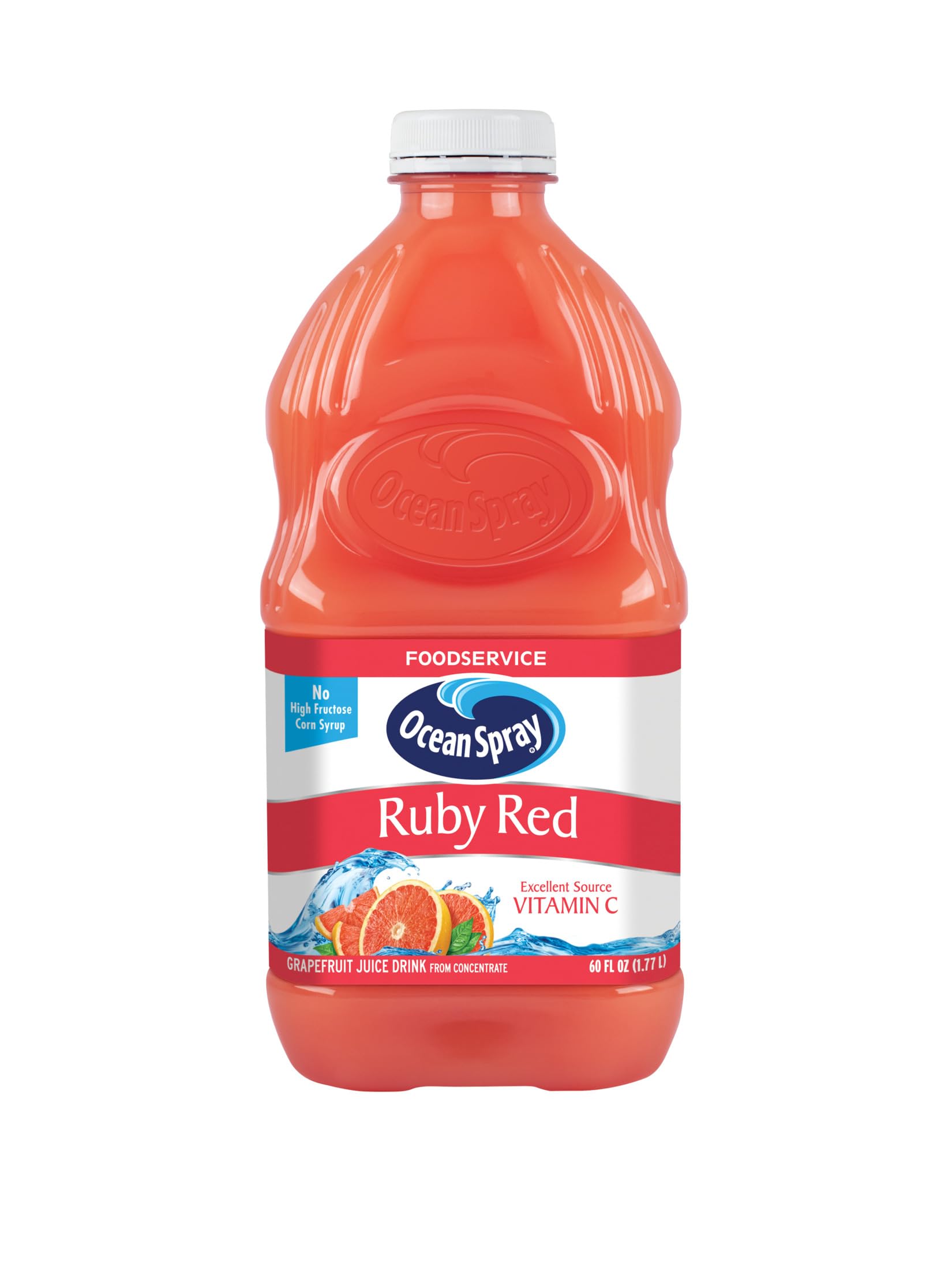 Ocean Spray Ruby Red Grapefruit Juice, Foodservice, 60oz Bottles (Pack of 8)