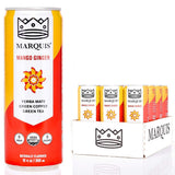 Organic Green Tea + Yerba Mate Drink by Marquis |Antioxidant Infused Sparkling Beverage | Zero Sugars, Zero Calories | Mango Ginger Flavor Super Tea |