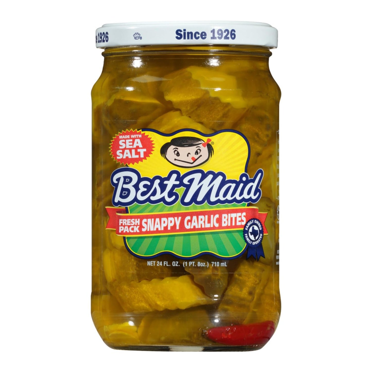 Best Maid Products - 24 Ounce Glass Jars Baby - Dill, Kosher, Hamburger Slices, Garlic Bites, Habanero Chips, & Xtreme Hot Pickles (4 Pack, Snappy