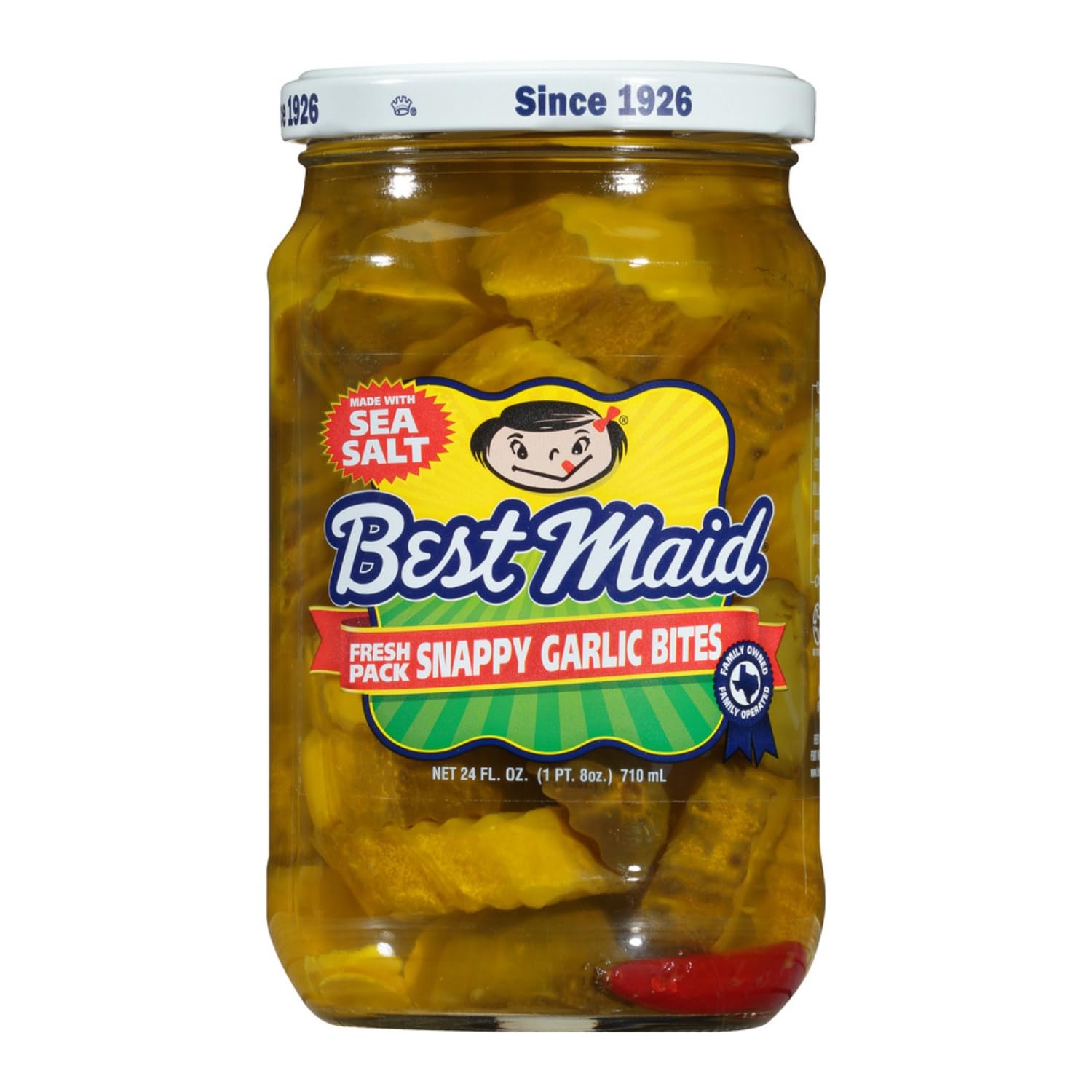 Best Maid Products - 24 Ounce Glass Jars Baby - Dill, Kosher, Hamburger Slices, Garlic Bites, Habanero Chips, & Xtreme Hot Pickles (4 Pack, Snappy