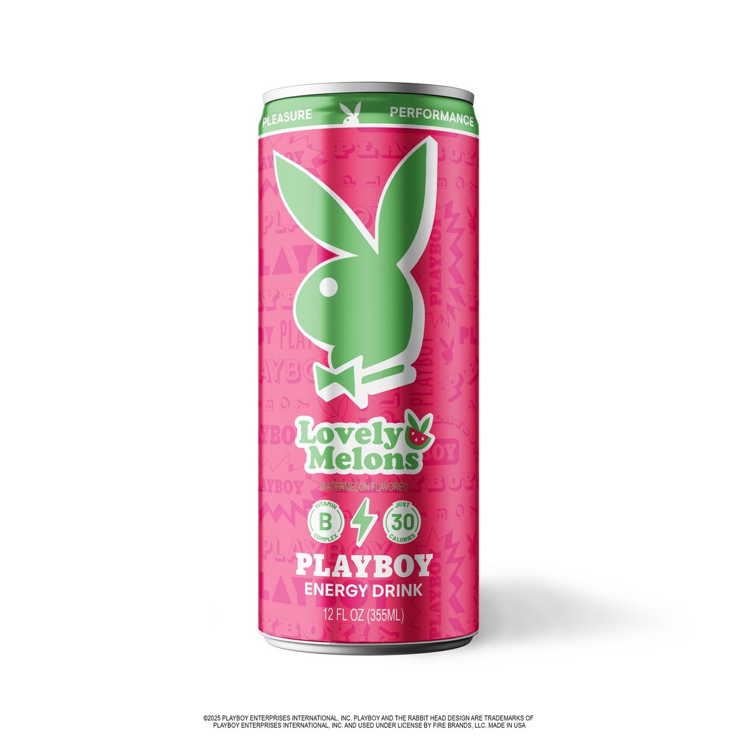 PLAYBOY Energy Drink - Lovely Melons (Watermelon) - 12 Pack of 12oz Cans | Performance + Pleasure Energy | NextGen Lifestyle Drink