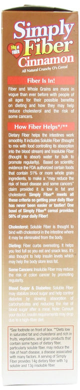 Simply Fiber Crunch O's Cereal, Cinnamon, 8.5 Ounce (Pack of 6)