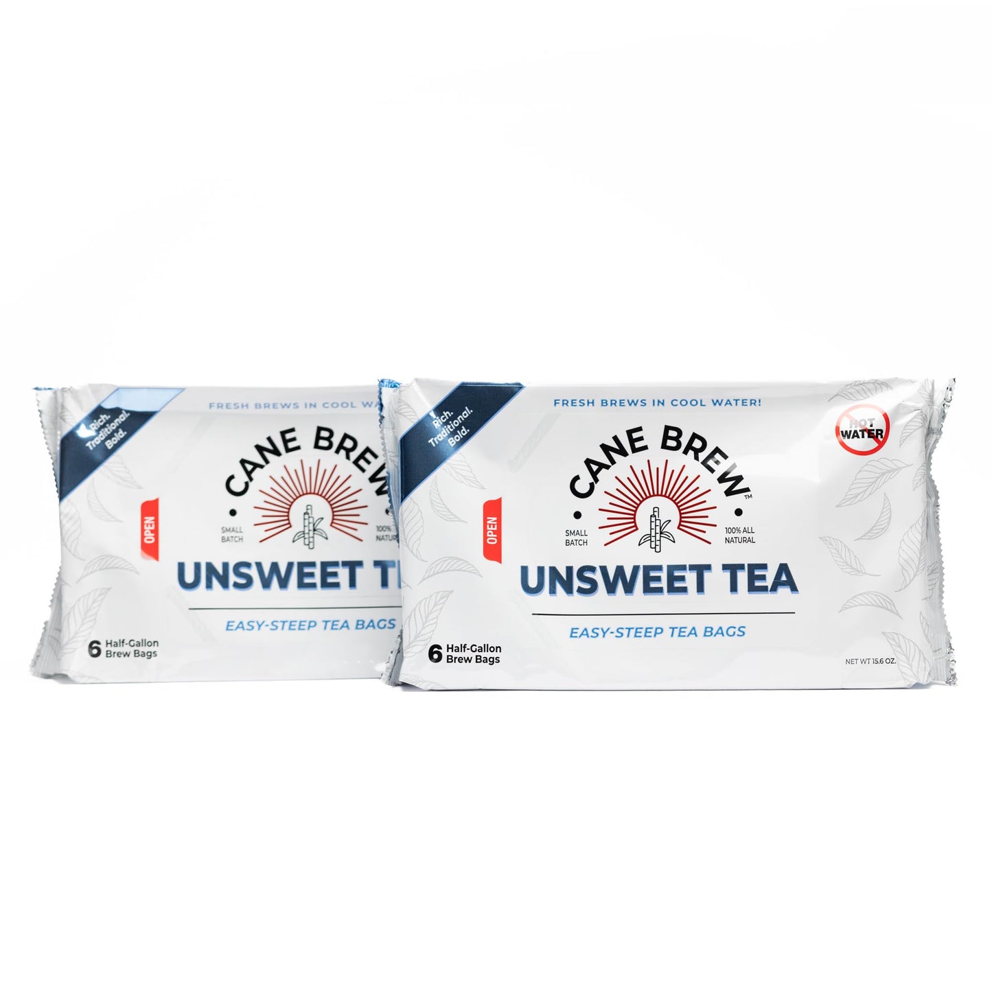 Cane Brew Unsweetened Iced Tea - Pekoe Cut Black Iced Teas, Family Size Pack - No Boil, No Mess Beverages for Home, Camping, RV, or Travel, 12 Half