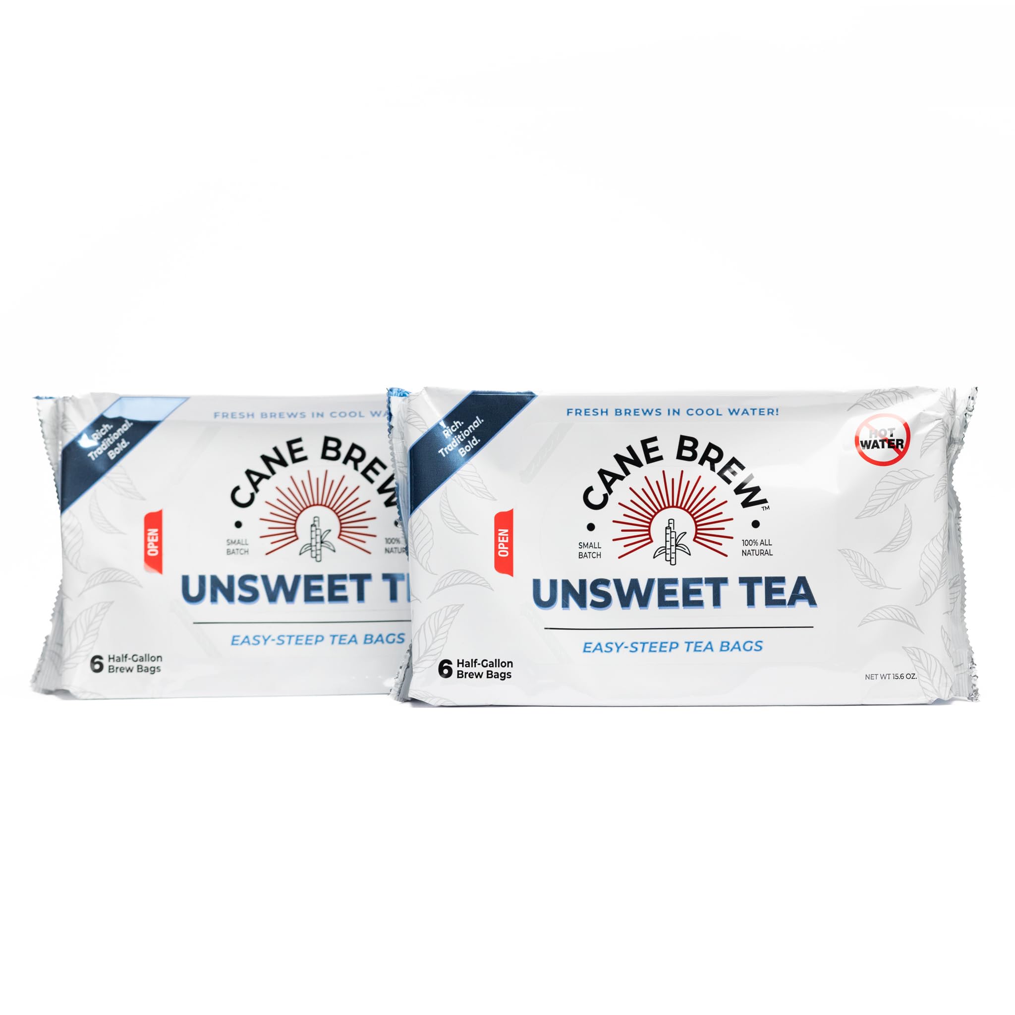 Cane Brew Unsweetened Iced Tea - Pekoe Cut Black Iced Teas, Family Size Pack - No Boil, No Mess Beverages for Home, Camping, RV, or Travel, 12 Half