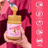 Ground Up Almond & Cashew Nut Butter - Maple Cookie Almond Butter - Peanut-Free, Dairy-Free, Gluten-Free - 1 Jar 12oz