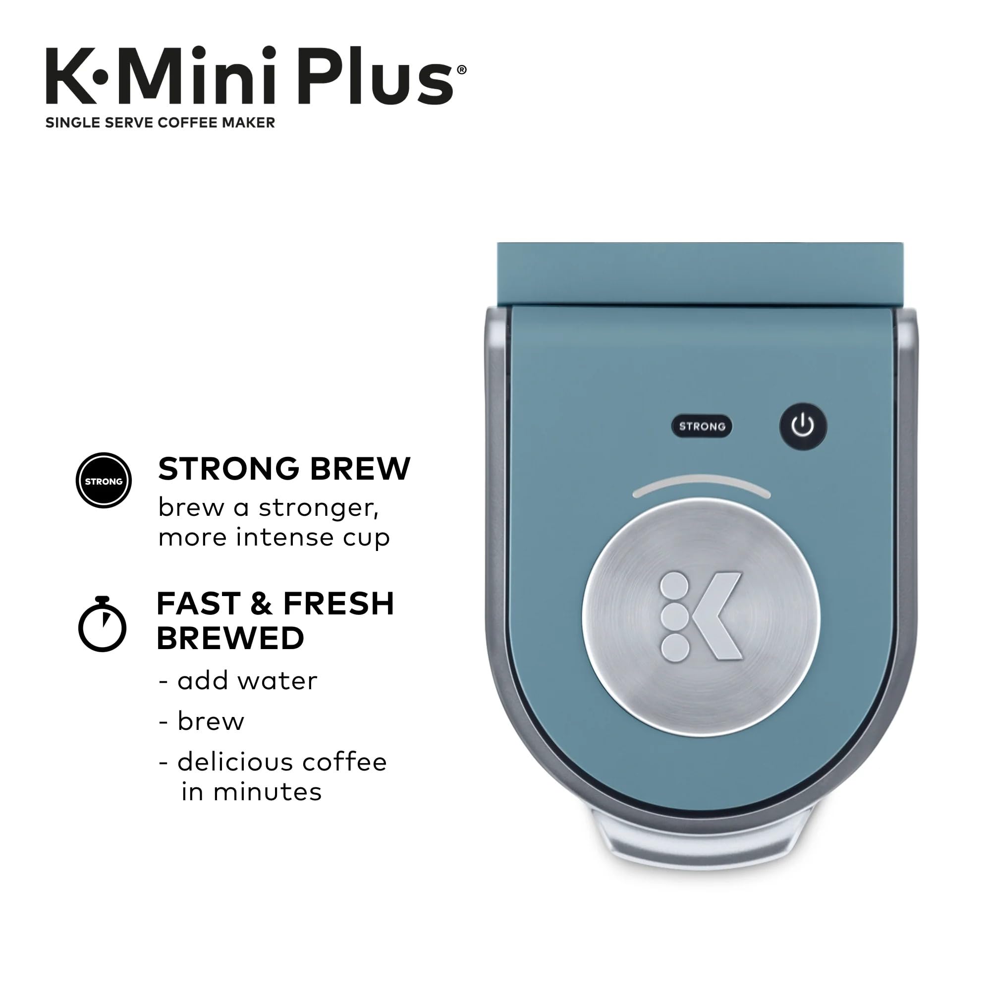 Keurig K-Mini Plus Maker Single Serve K-Cup Pod Coffee Brewer, Comes with 6 to 12 Oz. Brew Size, Storage, and Travel Mug Friendly, Cardinal Red