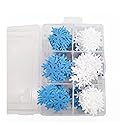 90Pcs Edible Snowflakes Cake Toppers Christmas Winter Party Cupcake Decoration White and Blue