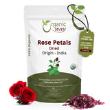 Organic Way Rose Petals Dried (Rosa Centifolia) - Pure, Edible & Fragrant for Tea | Organic & Kosher Certified | Raw, Vegan, Non GMO & Gluten Free |